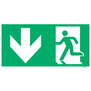Flugtvej skilt med pil ned