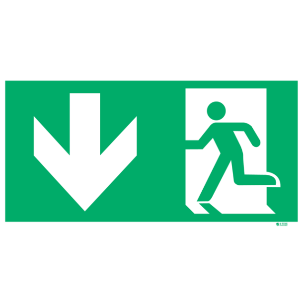 Flugtvej skilt med pil ned