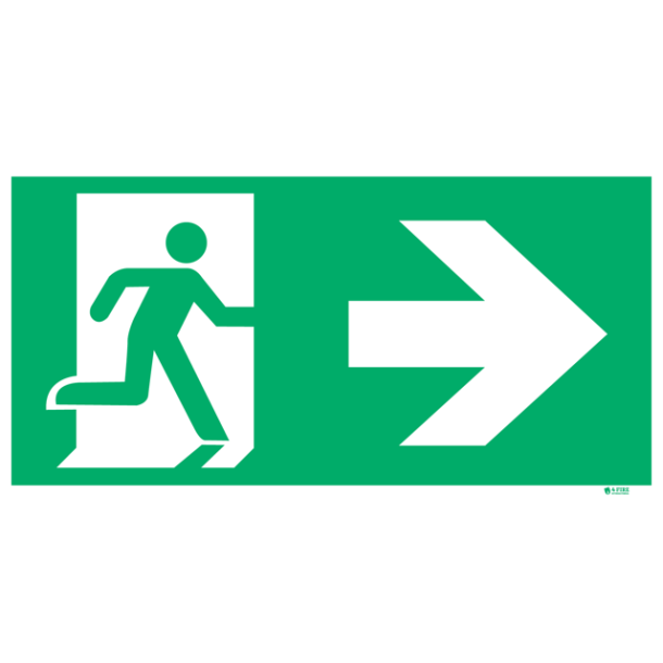 Flugtvej skilt med pil til hjre