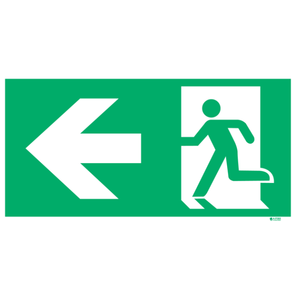 Flugtvej skilt med pil til venstre