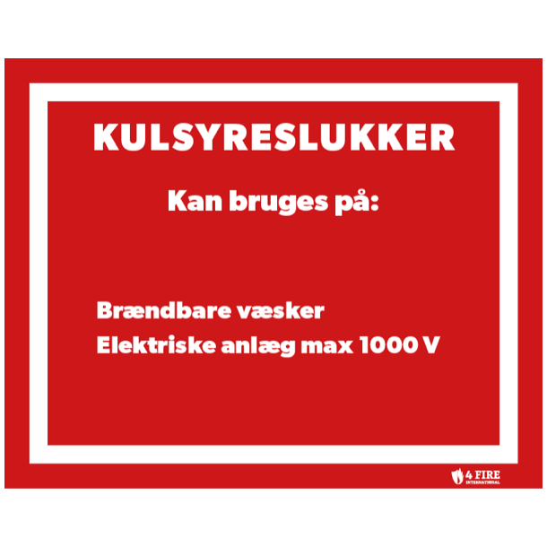 Kulsyreslukker infoskilt