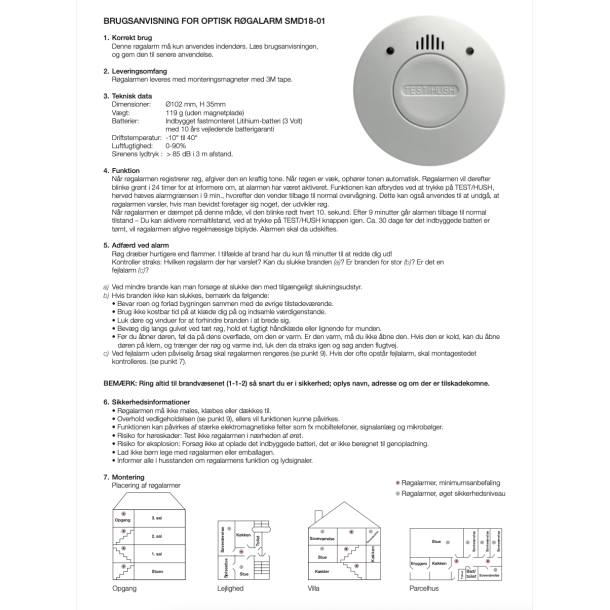 4 FIRE RGALARM 10 RS BATTERI &amp; KVIKMONTAGE