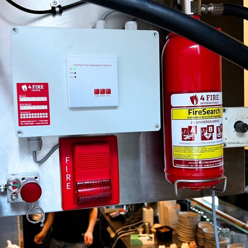 Automatisk Fritureslukningsanl�g - Forsikringsgodkendt. Indirekte slukning