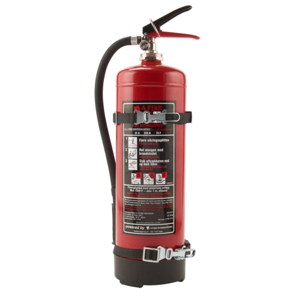 4 Fire UV6 Universal Brandslukker 6 ltr. m. transportbeslag